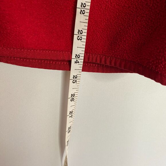 VTG Lands' End Red Polartec Full Zip Fleece Jacket Pockets Womens Size M(10-12) - Picture 11 of 12